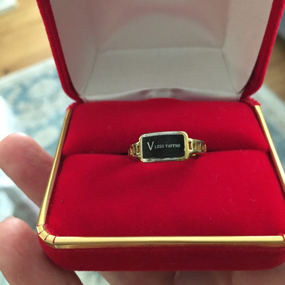 VLOSU VAFFNO gold plated stainless steel ring - Picture 4 of 10